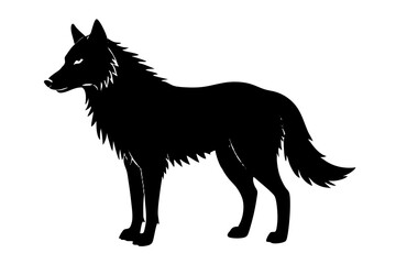 Wolf Silhouette Vector Art Illustration