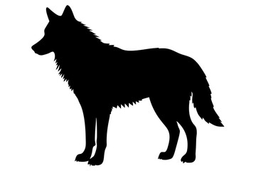 Wolf Silhouette Vector Art Illustration