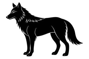 Wolf Silhouette Vector Art Illustration