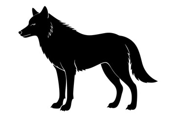 Wolf Silhouette Vector Art Illustration