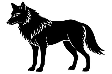 Wolf Silhouette Vector Art Illustration