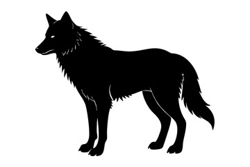 Wolf Silhouette Vector Art Illustration