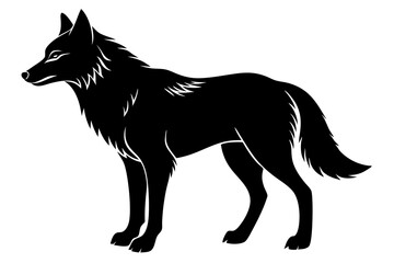 Wolf Silhouette Vector Art Illustration