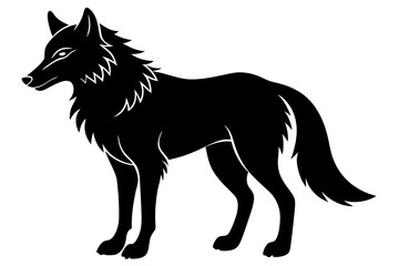 Wolf Silhouette Vector Art Illustration