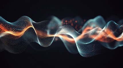 Fototapeta premium Abstract image of digital communication waves flowing through a network.