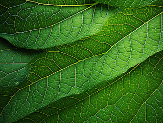 Close up on green leaves in nature