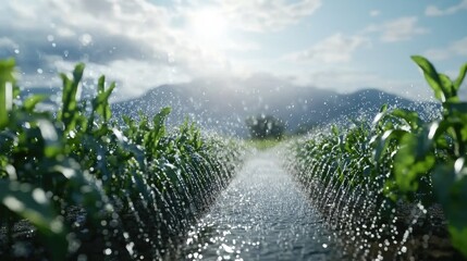 Advanced irrigation system controlled by real-time weather data.