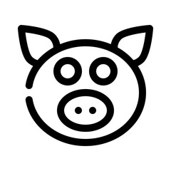 pig line icon