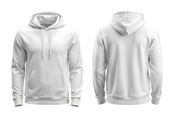 Blank white sweatshirt mockup set, front and back side view.