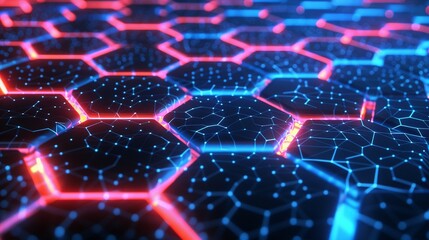 Obraz premium Glowing Hexagon Tech Background. Digital technology concept