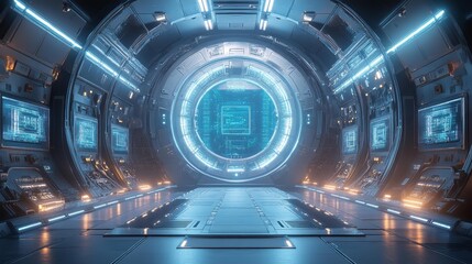 Fototapeta premium Futuristic sci-fi gateway - generative ai