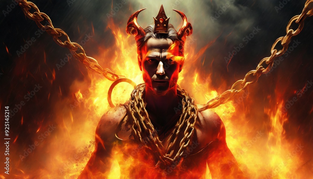 Wall mural devil in the fire