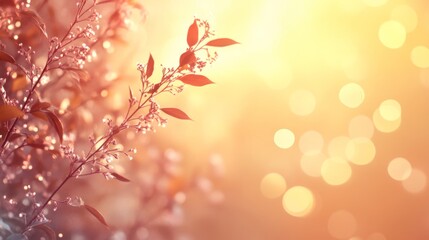 Fototapeta premium Delicate spring flowers in the sunlight, set against a beautiful bokeh background, creating a dreamy scene in pastel hues