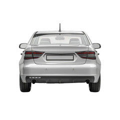 Modern car back view isolated on transparent background cutout PNG