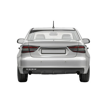 recommend clip art: Modern car back view isolated on transparent background cutout PNG