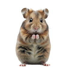 Obraz premium Hamster mouse standing looking at camera isolated on transparent background cutout PNG