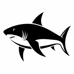 shark isolated on white, shark vector illustration, shark  with roots vector art, shark silhouette, shark  tree vector icon, shark  line art, eps
