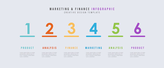 Vector Infographic label design template with icons and 6 options or steps. Can be used for process diagram, presentations, workflow layout, banner, flow chart, info graph.