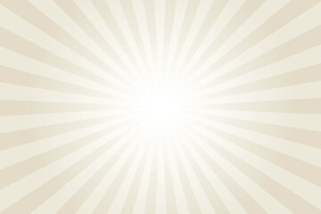 Gray background with white sun ray. Pattern of starburst. Abstract texture with light of sunburst. Radial beam of sunlight. Retro background with flash. Design of sunbeams. Vector