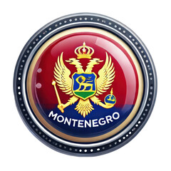 Obraz premium Button design featuring Montenegro's flag and coat of arms