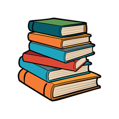 Stack of books vector isolated illustration design
