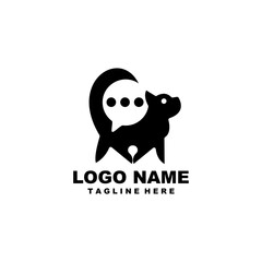 talk cat logo design vector