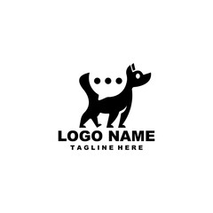 talk dog logo design vector