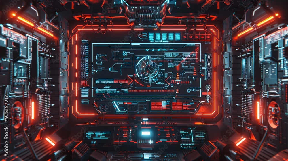 Aufkleber frame interface concept design with brackets, equalizers, data, futuristic elements. 4k | 3840 x 216