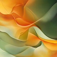 Amber and Chartreuse Abstract Background with Flowing Wave Patterns
