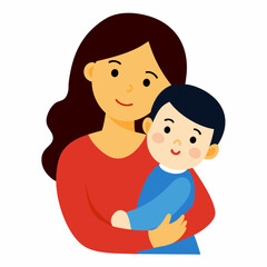  A child in a mothers arms vector illustration 