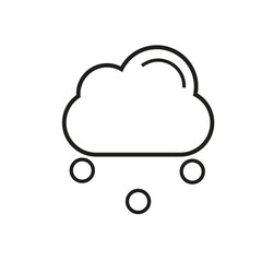 cloud outline & vector icon. Storage solution UI, web element, networking, databases, software sign, cloud and meteorology symbol concept. Vector.