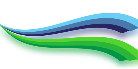 Vector illustration of curved stripes with shadow on transparent background