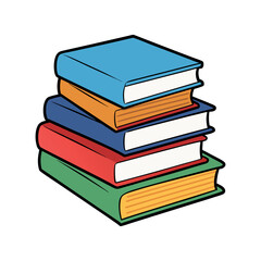 Stack of books vector isolated illustration design