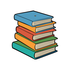 Stack of books vector isolated illustration design