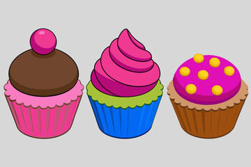 set of cupcakes