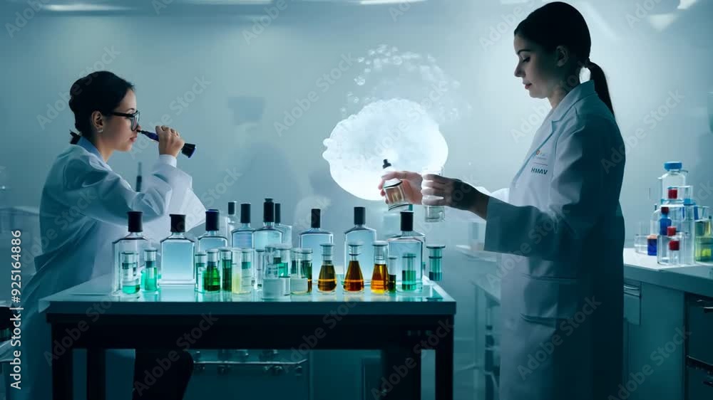 Poster scientists test synthetic and natural ingredients in lab generative ai