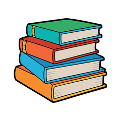 Stack of books vector isolated illustration design