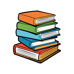 Stack of books vector isolated illustration design