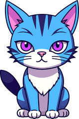 Obraz premium Blue and purple cat sitting