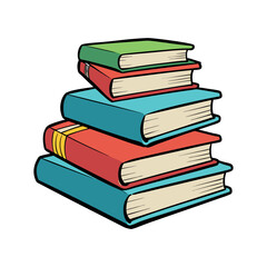 Stack of books vector isolated illustration design