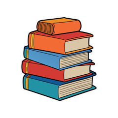 Stack of books vector isolated illustration design