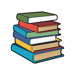 Stack of books vector isolated illustration design