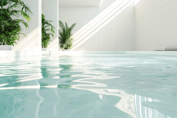 Fototapeta premium Swimming pool in a house with light walls