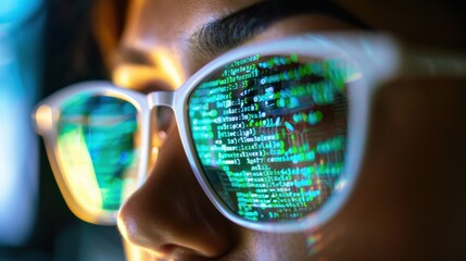 The code in glasses reflection