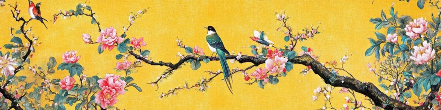 Fototapeta Chinese chinoiserie wallpaper