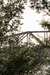 bridge in Winnipeg over river trough trees
