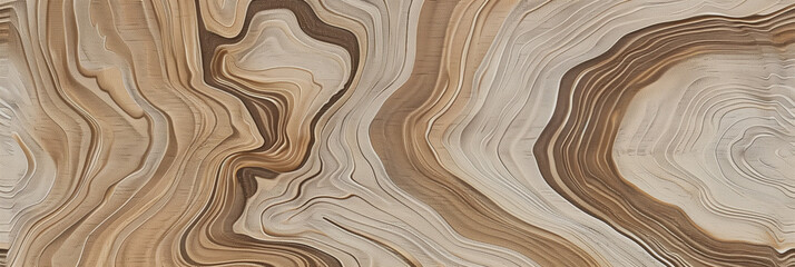 Abstract Wood Grain Texture Background - Brown, Beige, Cream