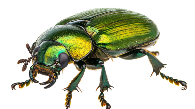 Green june beetle transparent background