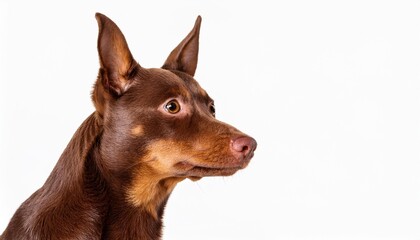 オーストラリアン・ケルピーのポートレート（Australian Kelpie portrait on white background）
