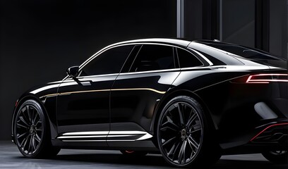 super sport car background with copy space, generic and brandless model car.